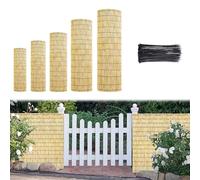 Rouleau De Clôture En Bambou 50x100 60x250 80x350 100x450 120x600cm Clôture De Roseau Naturel Clôture De La Vie Privée Imperméable/Respirante Clôture En Bambou Pour Jardin Balcon Porche(Natural)