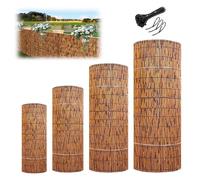 Rouleau de clôture en bambou de 1,2 m x 5 m - Bloc vent et pare-soleil pour balcon, clôture de jardin décorative (1,83 x 5 m)