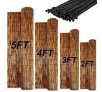 Rouleau de clôture en bambou naturel de 1,2 m x 5 m brise-vue pour jardin et balcon, clôture de cour durable, options de hauteur, décoration extérieure respectueuse de l'environnement