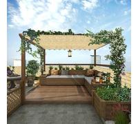 Rouleau de clôture en bambou naturel noir - Isolation thermique pour balcon et terrasse extérieure, style tropical, hauteur 1,1 m, durable et écologique