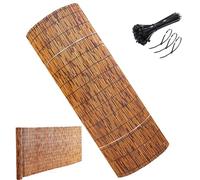 Rouleau de clôture en bambou naturel - Panneau mural imperméable tissé à la main avec attaches pour balcon et terrasse, 131 x 500 cm