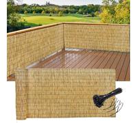 Rouleau de clôture en bambou naturel - Paravent décoratif de jardin - Imperméable - Hauteurs disponibles : 0,6 m, 0,9 m, 1,2 m, 1,5 m, 1,8 m - Idéal pour les patios et les cours