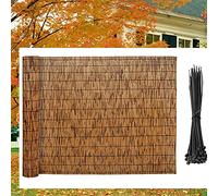 Rouleau de clôture en bambou naturel pour décoration d'intérieur pour piscine et jardin Hauteur réglable 80 x 1000 cm - Barrière murale respectueuse de l'environnement