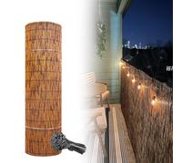 Rouleau de clôture en bambou naturel pour extérieur, 1,5 m H x 13,7 m L, idéal pour balcon, terrasse, jardin, cour, facile à installer avec attaches de câble
