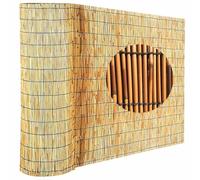 Rouleau de Clôture en Roseau Pergola Extérieur Naturel Canisse Bambou Brise Vue Balcon Terrasse Jardin 1.8mx5m,1.5mx5m,1mx10m Clôture D'intimité Rouleaux Occultant(Ligne Noire Naturelle)