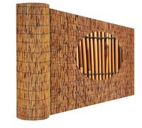 Rouleau de Clôture en Roseau Pergola Extérieur Naturel Canisse Bambou Brise Vue Balcon Terrasse Jardin 1.8mx5m,1.5mx5m,1mx10m Clôture D'intimité Rouleaux Occultant(Ligne Noire carbonisée)