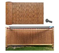 Rouleau de clôture extérieure en bambou de 1,5 m x 12,2 m brise-vue décoratif pour terrasse et clôture de jardin, parfait pour balcon, arrière-cour et solutions d'aménagement paysager