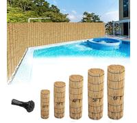 Rouleau de clôture naturelle en bambou pour jardin, balcon, extérieur, cour, terrasse, décoration de clôture, rouleaux de clôture (H 0,91 x L 5 m)
