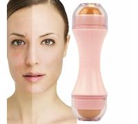Rouleau de contrôle de l'huile pour le visage - Outil de beauté avec pierre volcanique de 10 cm - Applicateur de massage réutilisable pour enlever l'éclat - Appareil compact pour
