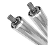 Rouleau de convoyeur à poulie de déchargement, Lot de 2 Rouleaux de convoyeur Robustes, Rouleaux universels en Acier (diamètre de 1" à 2,4") pour entrepôts, Travail du Bois, projets de brico