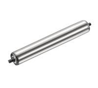 Rouleau de convoyeur en acier inoxydable, 2,5 cm de diamètre, 45 cm de long, rouleau de rechange résistant à la corrosion pour un mouvement fluide du cadre, longueur totale 550 mm