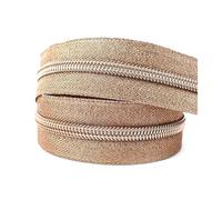 Rouleau de fermeture éclair en nylon de 2 à 5 mètres, 5#, pour couture, pour sac, veste, poche, fermeture, décoration, kit de réparation DIY,Un or rose,3 mètres