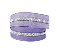 Rouleau de fermeture éclair en nylon de 2 à 5 mètres, 5#, pour couture, pour sac, veste, poche, fermeture, décoration, kit de réparation DIY,Un argent violet,2 mètres