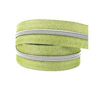 Rouleau de fermeture éclair en nylon de 2 à 5 mètres, 5#, pour couture, pour sac, veste, poche, fermeture, décoration, kit de réparation DIY,Un argent vert,5 mètres