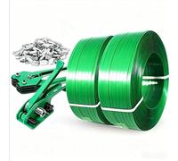 Rouleau De Feuillard De Cerclage En PET pour Emballage, Épaisseur : 0,8 Mm, Largeur : 16 Mm, Comprend Boucles Et Outils De Cerclage,(10KG)