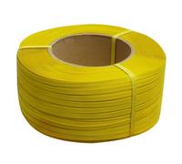 Rouleau De Feuillard De Cerclage PET Coloré, Résistance À La Rupture De 1500 Lb, Épaisseur De 0,8 Mm, Largeur De 16 Mm, Idéal pour Le Tressage Créatif Et Le Regroupement D'articles(Jaune)
