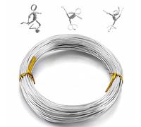 Rouleau de fil artisanal en aluminium de 1 mm - Fil métallique pliable de 30 m for la fabrication de bijoux, l'artisanat floral et la construction de modèles(0.4mm)