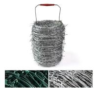 Floordirekt | 50 m fil de fer barbelé galvanisé, 1,7 mm pour clôture de protection contre la faune sauvage, clôture forestière, grillage noué (acier galvanisé)