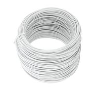Rouleau de fil d'attache en fer galvanisé, revêtement PVC, fil de liaison flexible, robuste, antirouille, pour barres de renfort et câbles à fibre optique, 0,75 mm, 50 m (Blanche)