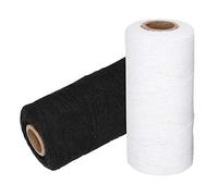 Rouleau de Fil de Coton 2 pièces, 8/4 Fil de chaîne Fil de Tissage Fil de chaîne de métier à Tisser pour Tricoter frivolité Tapis Tapisserie Artisanat Noir Blanc