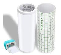 Rouleau de film de traceur autocollant en vinyle intelligent permanent pour Cricut Joy, 14 x 200 cm, blanc, avec film de transfert pour traceur, kit de transfert thermique pour bricolage t-shirts,