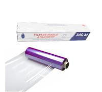 Rouleau de Film Etirable Alimentaire Transparent 45cm x 300M avec ZIPCUT en Boîte Distributrice - D-Work