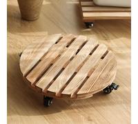 Rouleau de flanzenholz avec feststellbaren Rollen 66 kg Tragkraft 40 cm Blumentopf Untersetzer für Sonnenschirmständer Mülltonne Regentonne rollbarer Blumenroller