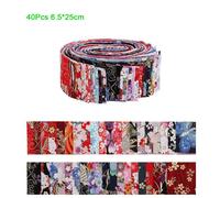 Rouleau De Gelée Japonaise,40 Pièces,Bandes De Tissu En Coton,Matériau Matelassé,Tissu Artisanal,Patchwork,Couture De Poupées,Sac,Tissu De Couture - Type 40pcs 6.5x25cm-6.5cm