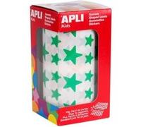 Apli kids Rouleau de gommettes 4890 – 2360 étoiles 11 mm et 20 mm Vert