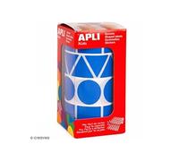 Rouleau de gommettes géométriques - Bleu - 27 mm - 1 357 pcs