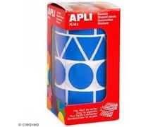 APLI Kids Rouleau de gommettes géométriques Bleu 27 mm 1 357 pcs