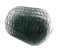 Rouleau de Grillage à Poules en Fer Hexagonal 0, 6 Pouce Vert | Maille Plastifiée, Souple et Résistante aux Intempéries, pour Clôture Avicole et Compositions