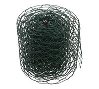 Rouleau de Grillage à Poules Vert 10cm X 4m en Fer Hexagonal | Maille 0, 6 Pouce, Flexible et Résistante aux Intempéries, Usages Floral et Craft