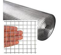 Rouleau de grillage carré soudé en acier inoxydable de 1,27 cm pour jardin, volaille, lapin, poulailler, tissu en métal - et polyvalent 1 x 5 m