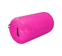 Rouleau de gymnastique gonflable Cylindre d'entraînement Sports Fitness Tapis d'air Rouleau Voies respiratoires Yoga Entraînement pour l'entraînement de yoga en salle de sport(Pink,100x85cm)