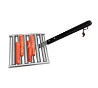 Rouleau de hot-dog, Rouleau de hot-dog pour grille, Rouleau de hot-dog de 5 capacités avec poignée en bois, Grille de hot-dog, Rouleau de hot-dogs en acier inoxydable pour grille de barbecue, Charbon