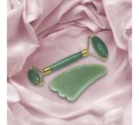 Rouleau de massage en pierre de jade et Gua Sha - Vert - Vivezen Vert G