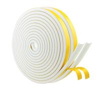 Rouleau de joint d’étanchéité autocollant, en mousse de caoutchouc, blanc, 10 mm x 6 mm, en caoutchouc expansé autocollant pour portes et fenêtres, résistant aux intempéries, anti-collision, isolation