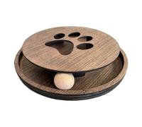 Rouleau de jouet pour chat, jouet pour chat | Jouets pour chatons pour chats d'intérieur | Jouet amusant avec spinner en bois, jouet interactif robuste sur piste pour chat intérieur