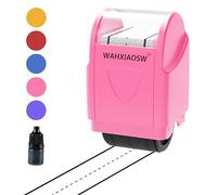 Rouleau de ligne de tampon pour écriture manuscrite, tampon auto-encreur pour enseignants, enfants, maternelle - 1 recharge d'encre incluse - Rose