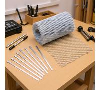 Rouleau de maille anti-blocage de gouttière avec clips de fixation en alliage d'aluminium durable pour une performance résistante aux intempéries (12,7 x 600 cm)