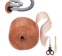 Rouleau de maille de cuivre, maille d'écran en cuivre - Maille d'écran de barrière de souris en double couche | Couvercles de trous multifonctionnels, barrière anti-limaces flexible facile à co