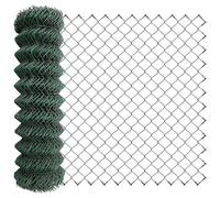 Rouleau de maille recouverte de PVC, clôture de fil de chaîne, maille métallique de 4 mm de diamètre, toile métallique en acier inoxydable (vert, 1,8 m x 10 m)
