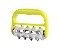 Rouleau de massage avec poignée, rouleau d'auto-massage, balle de massage fascia, balle hérisson, pour les jambes, les bras, les épaules, les douleurs musculaires (jaune)