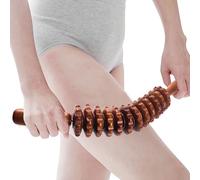Rouleau de Massage Corporel en Bois, Appareil de Massage Roller Manuel,Rouleau Masseur Courbé Pour Tout Le Corps Favorise La Circulation,Soulagement des douleurs musculaires et détent(brun)