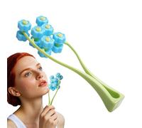 Rouleau de massage du visage, rouleau de massage des fleurs | Masseur à double clips en forme de Y,Dispositif de relaxation manuel, rouleau de fleurs 3D portable pour les soins de la peau du corps