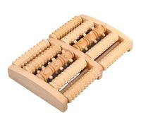 Rouleau de massage en bois, 5 rangées de pointes pour réflexologie des pieds avec design en forme de voûte plantaire, outil de santé portable pour le soutien de la circulation, soulage l'inconfort