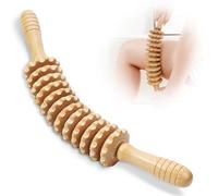 Rouleau de massage en bois - Outils de massage manuel - Bâton de massage lymphatique pour Maderoterapia, anti-cellulite, sculpture du corps, soulagement de la douleur (courbé)