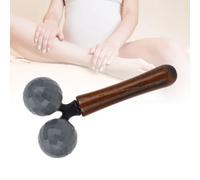 Rouleau de Massage en Bois, Rouleau de Massage en Bois à Double Roue Ergonomique avec Poignée, Léger Compact pour Voyages à Domicile