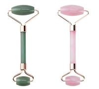 Rouleau de massage en jade naturel - Outil de soins de la peau à double extrémité pour le visage, les yeux et le cou, rouleau de beauté du visage pour raffermir la peau, soulager les poches et prendre